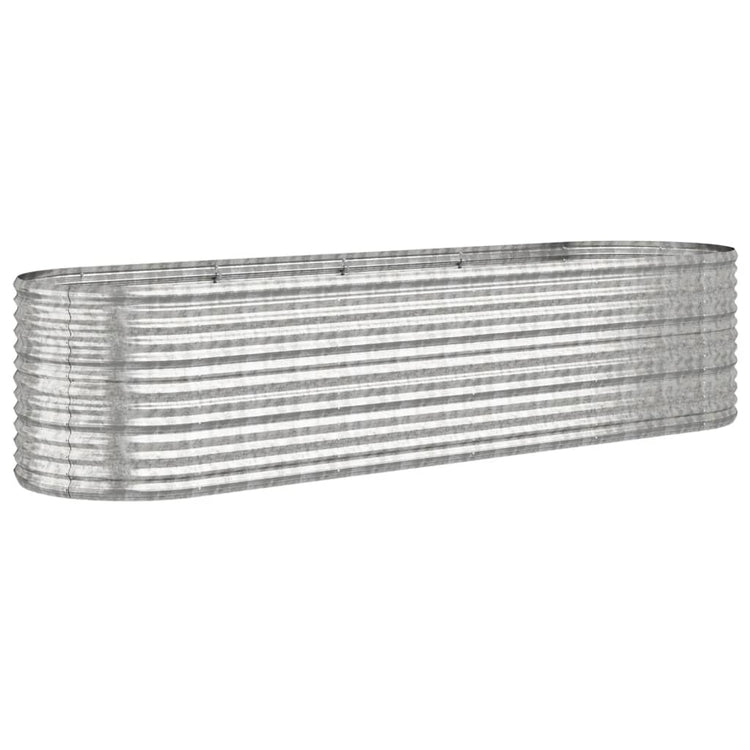 VIDAXL -Planungsbox 296x80x68 cm Pulver -Stahl Silber gefärbt