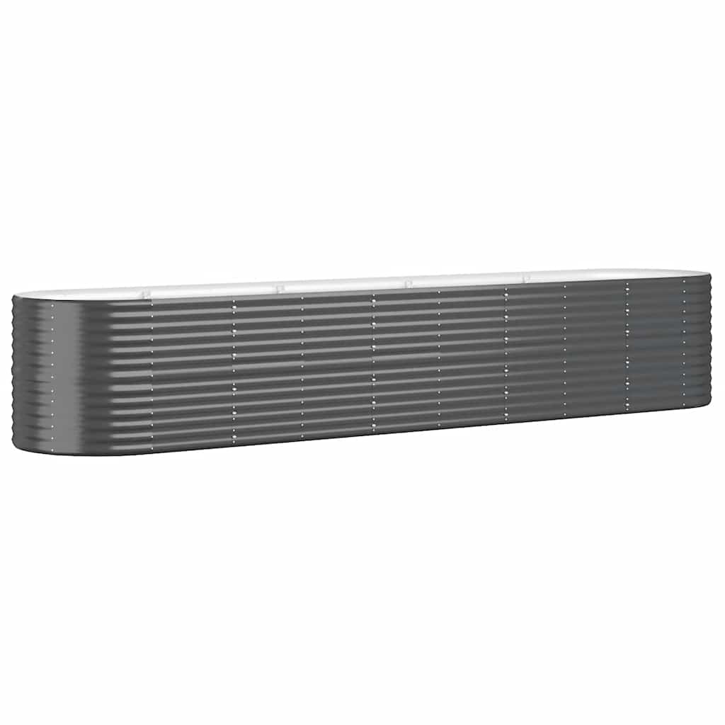 VIDAXL -Planungsbox 368x80x68 cm Pulver -beschichteter Stahl -Anthrazit -Verschärfen