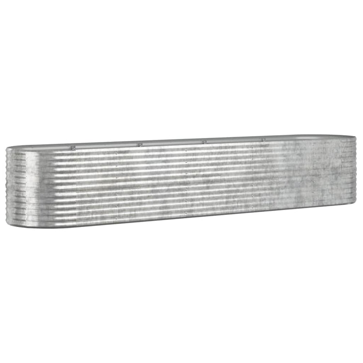 VIDAXL -Pflanzer 368x80x68 cm Pulver -bewegtes Stahl Silber gefärbt