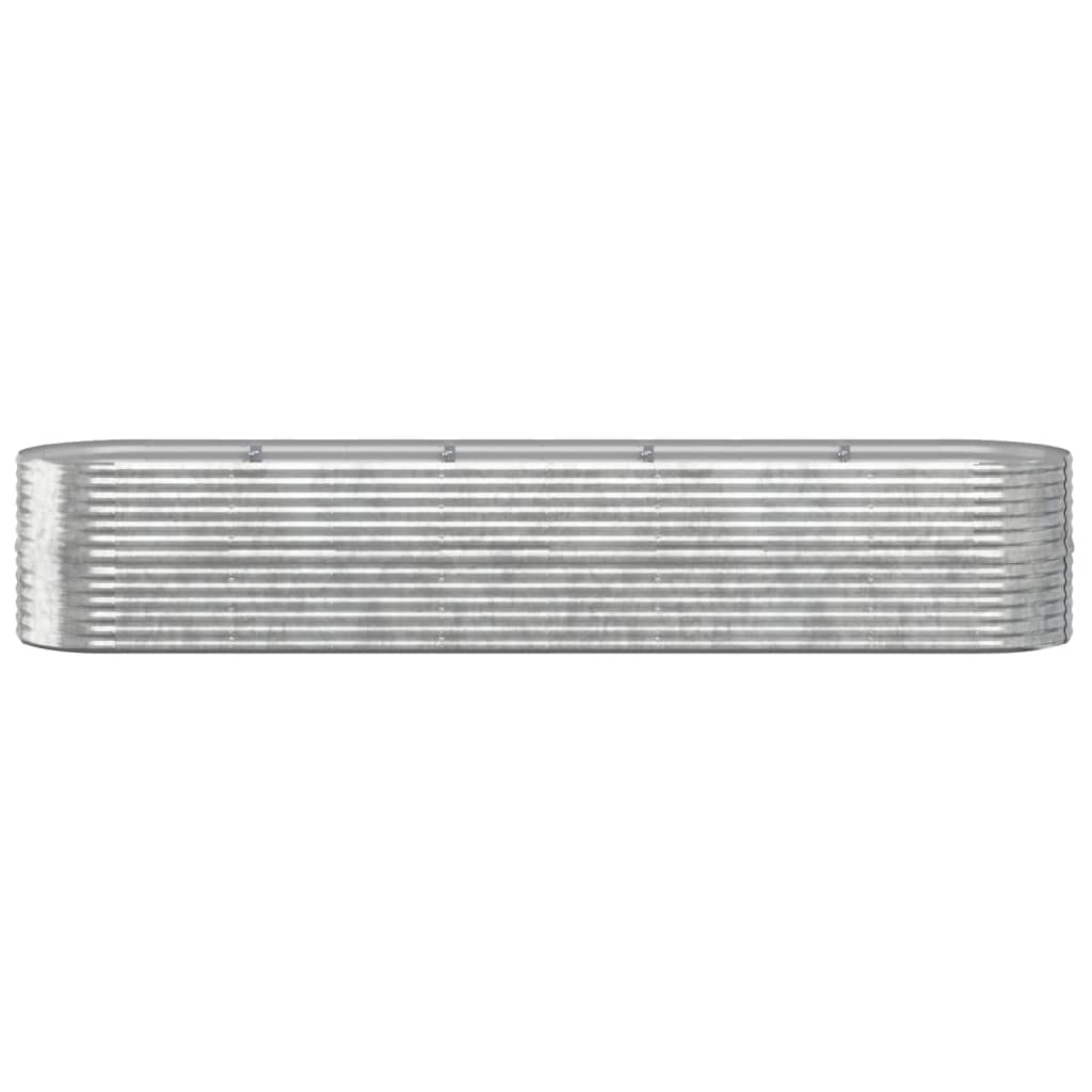VIDAXL -Pflanzer 368x80x68 cm Pulver -bewegtes Stahl Silber gefärbt
