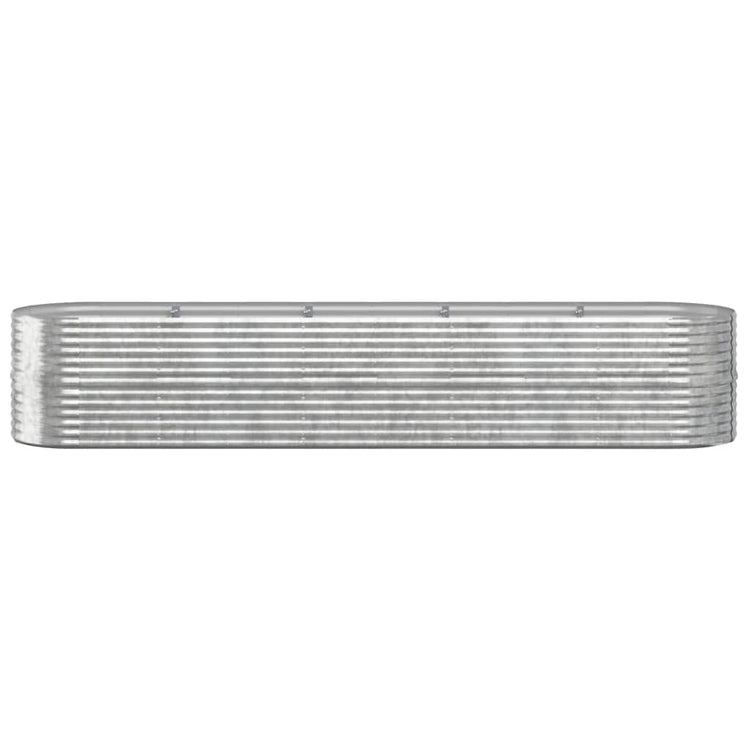 VIDAXL -Pflanzer 368x80x68 cm Pulver -bewegtes Stahl Silber gefärbt