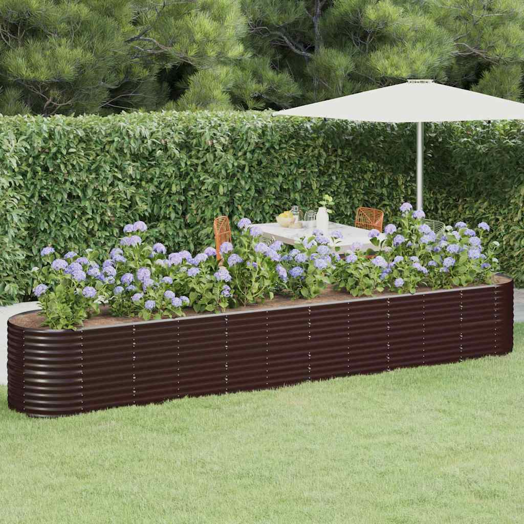 VIDAXL -Planungsbox 440x80x68 cm Pulver -Stahlbraun