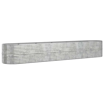 VIDAXL -Planungsbox 440x80x68 cm Pulver -bezogenes Stahl Silber gefärbt
