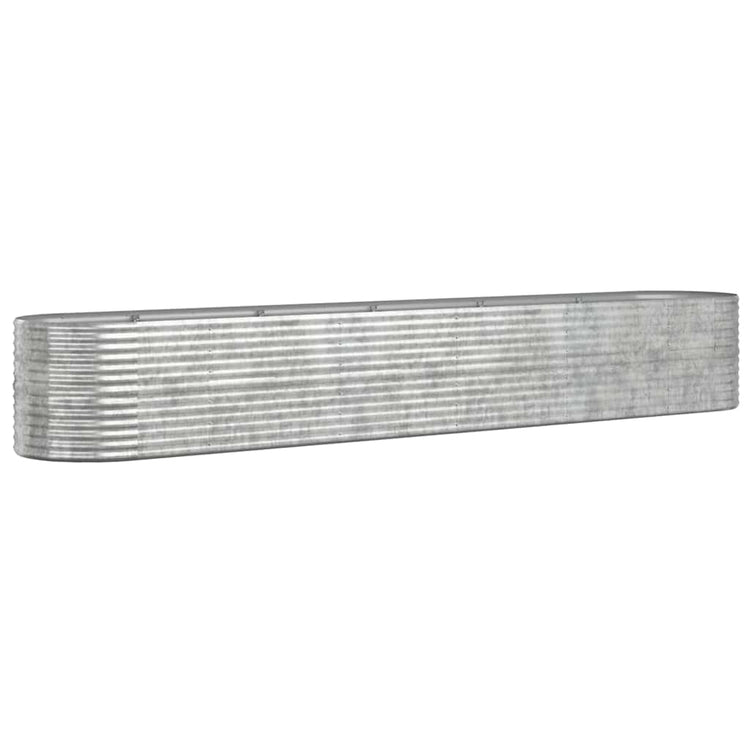 VIDAXL -Planungsbox 440x80x68 cm Pulver -bezogenes Stahl Silber gefärbt