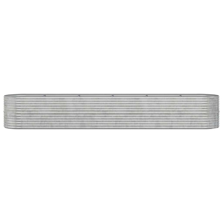 VIDAXL -Planungsbox 440x80x68 cm Pulver -bezogenes Stahl Silber gefärbt