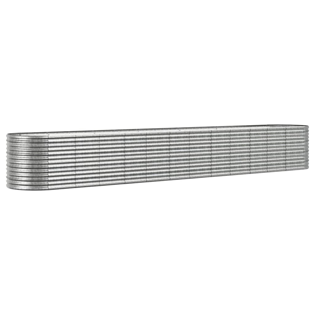 VIDAXL -Planungsbox 512x80x68 cm Pulver -Stahl Silber gefärbt