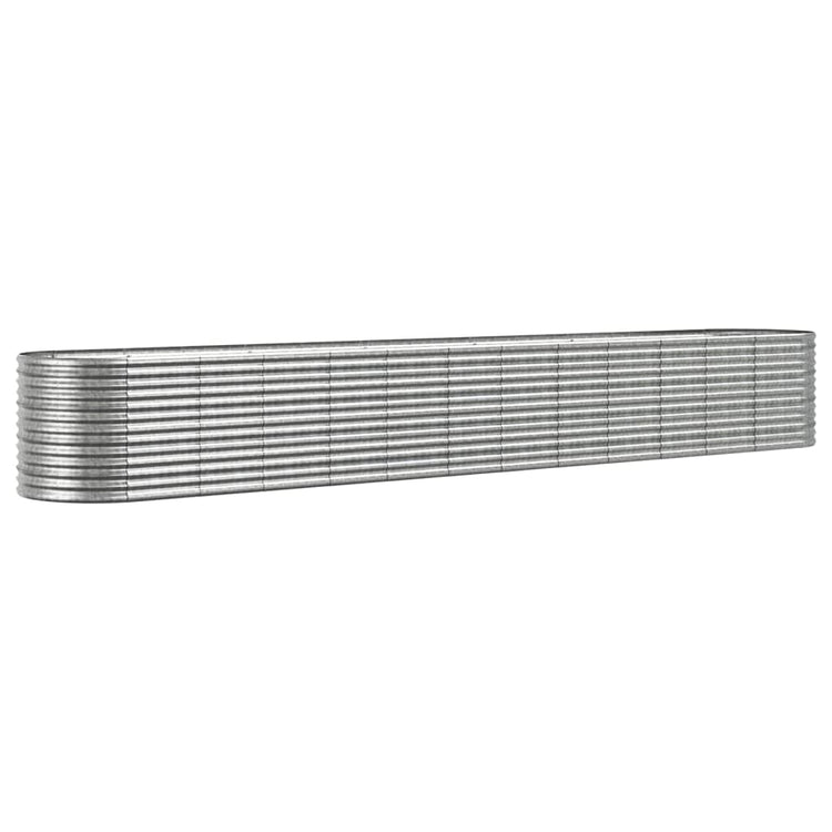 VIDAXL -Planungsbox 512x80x68 cm Pulver -Stahl Silber gefärbt