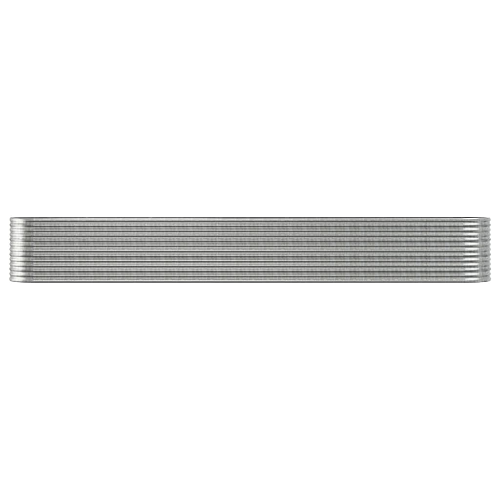 VIDAXL -Planungsbox 512x80x68 cm Pulver -Stahl Silber gefärbt