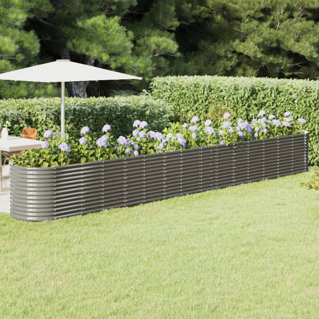 VIDAXL -Planungsbox 620x80x68 cm Pulver -bewegtes Stahlgrau grau
