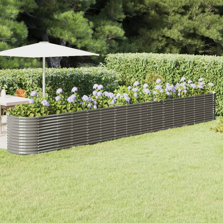 VIDAXL -Planungsbox 620x80x68 cm Pulver -bewegtes Stahlgrau grau