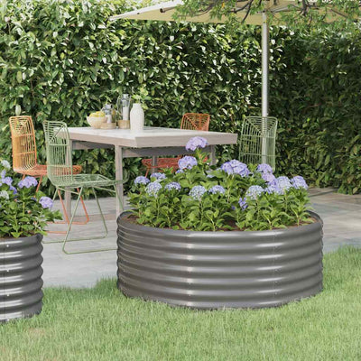 VIDAXL -Planungsbox 100x100x36 cm Pulver -Stahl grau