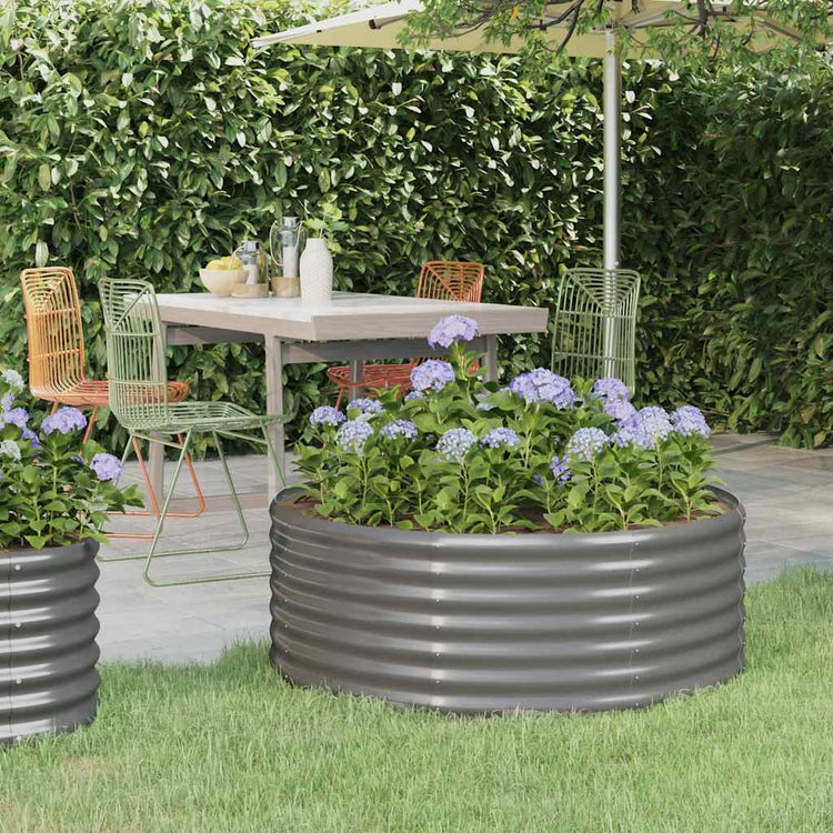 VIDAXL -Planungsbox 100x100x36 cm Pulver -Stahl grau
