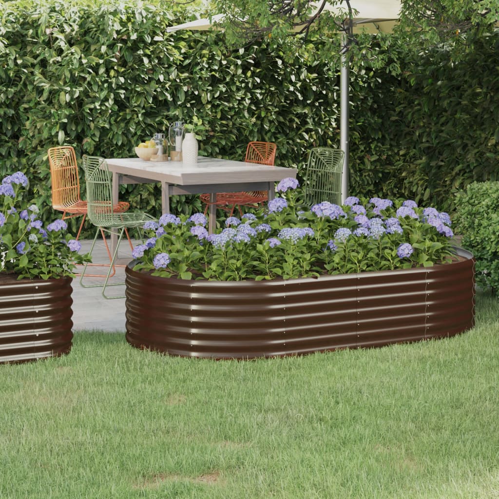 VIDAXL -Planungsbox 175x100x36 cm Pulver -bewegtem Stahlbraun