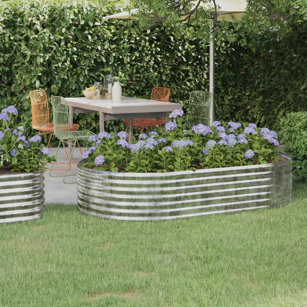 VIDAXL -Planungsbox 175x100x36 cm Pulver -Stahl Silber gefärbt