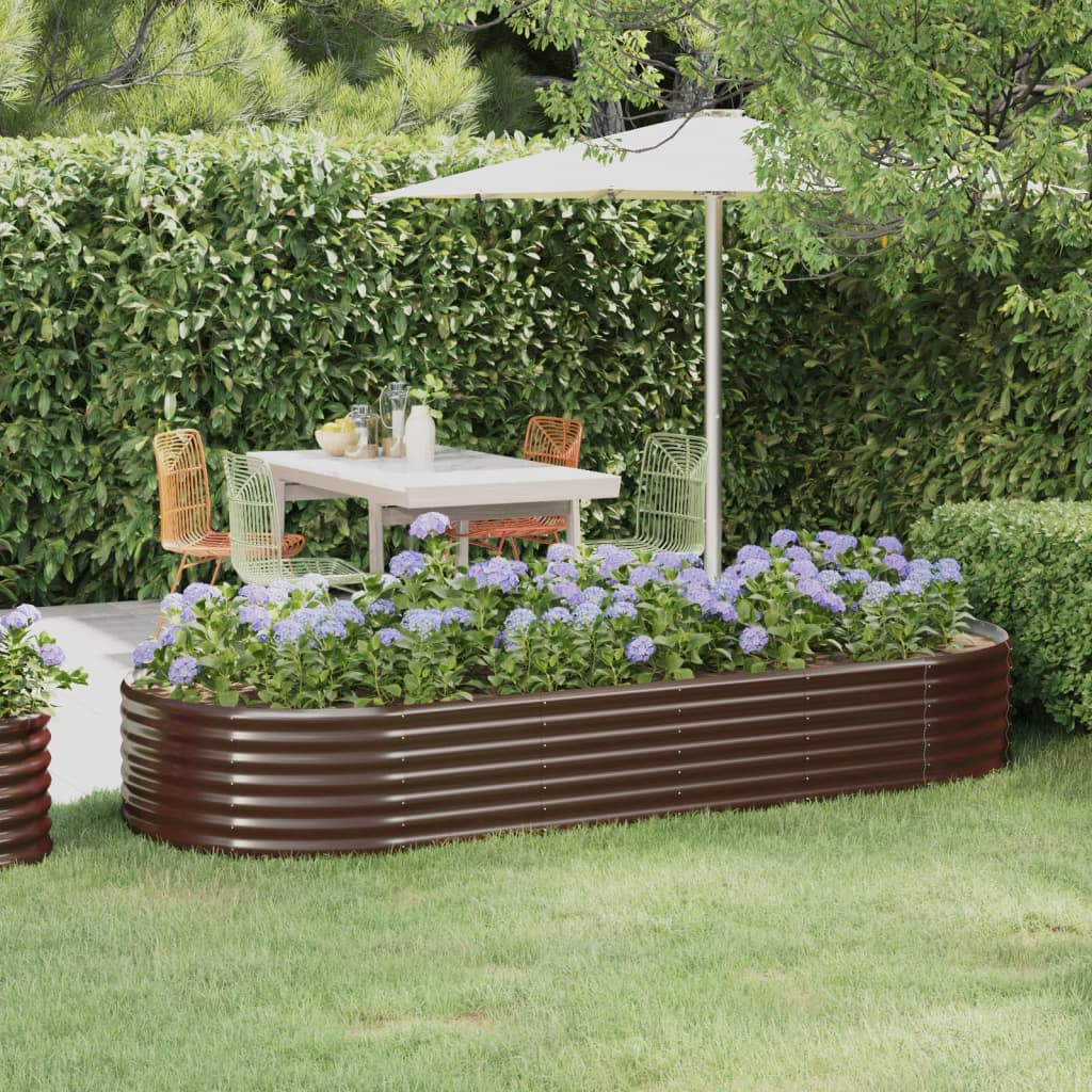 VIDAXL -Planungsbox 249x100x36 cm Pulver -Stahlbraun