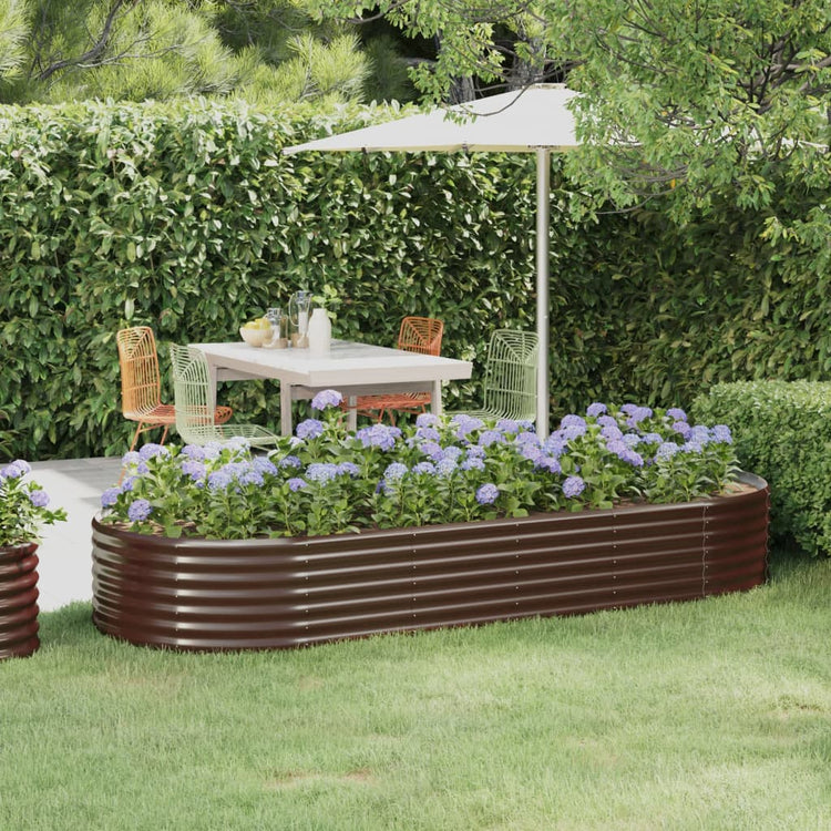 VIDAXL -Planungsbox 249x100x36 cm Pulver -Stahlbraun