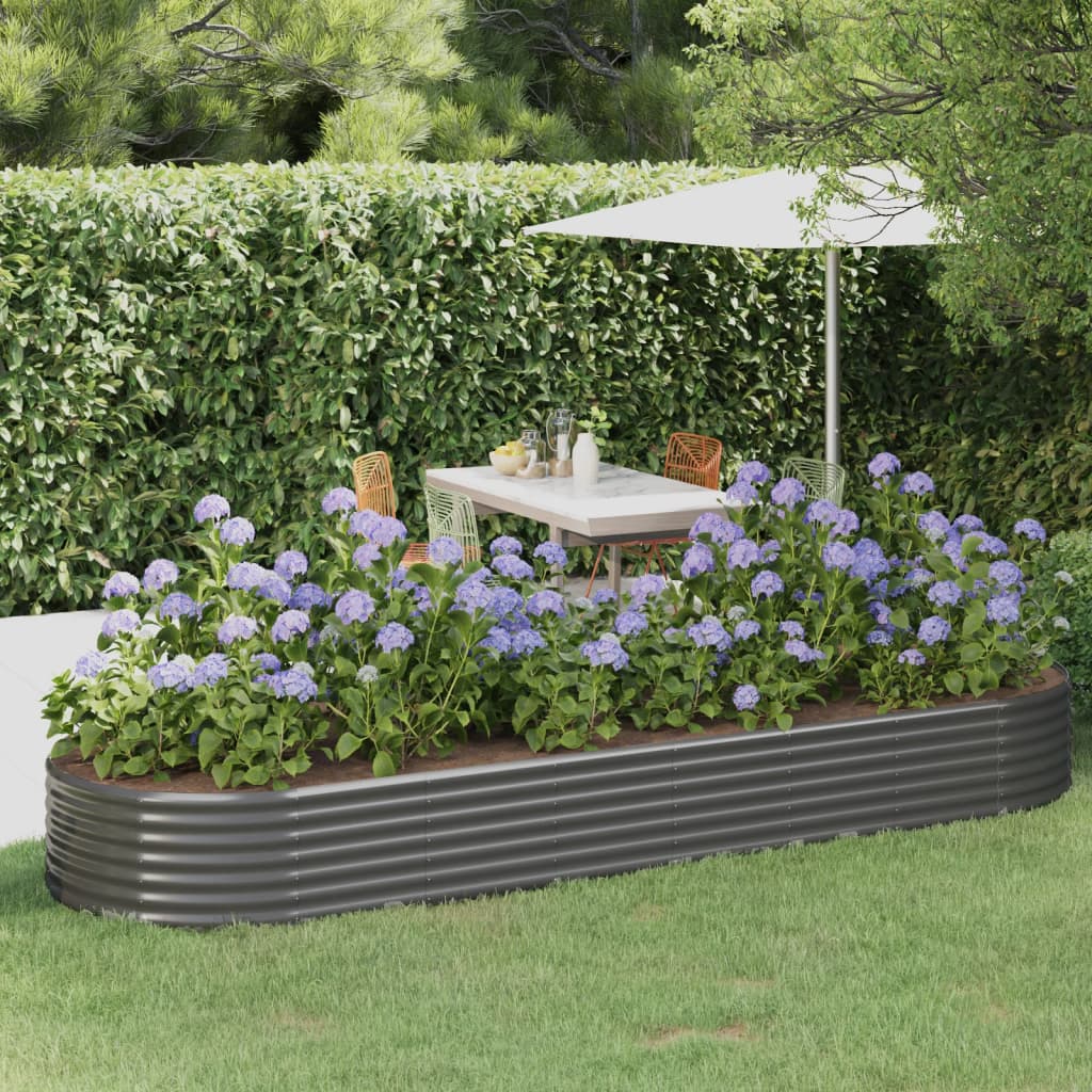 Vidaxx planter 322x100x36 cm galvanized steel gray