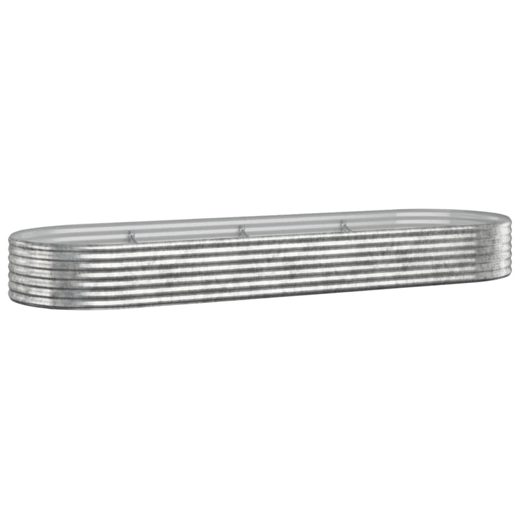 VIDAXL -Pflanzer 322x100x36 cm Pulver -bewegtes Stahl Silber gefärbt