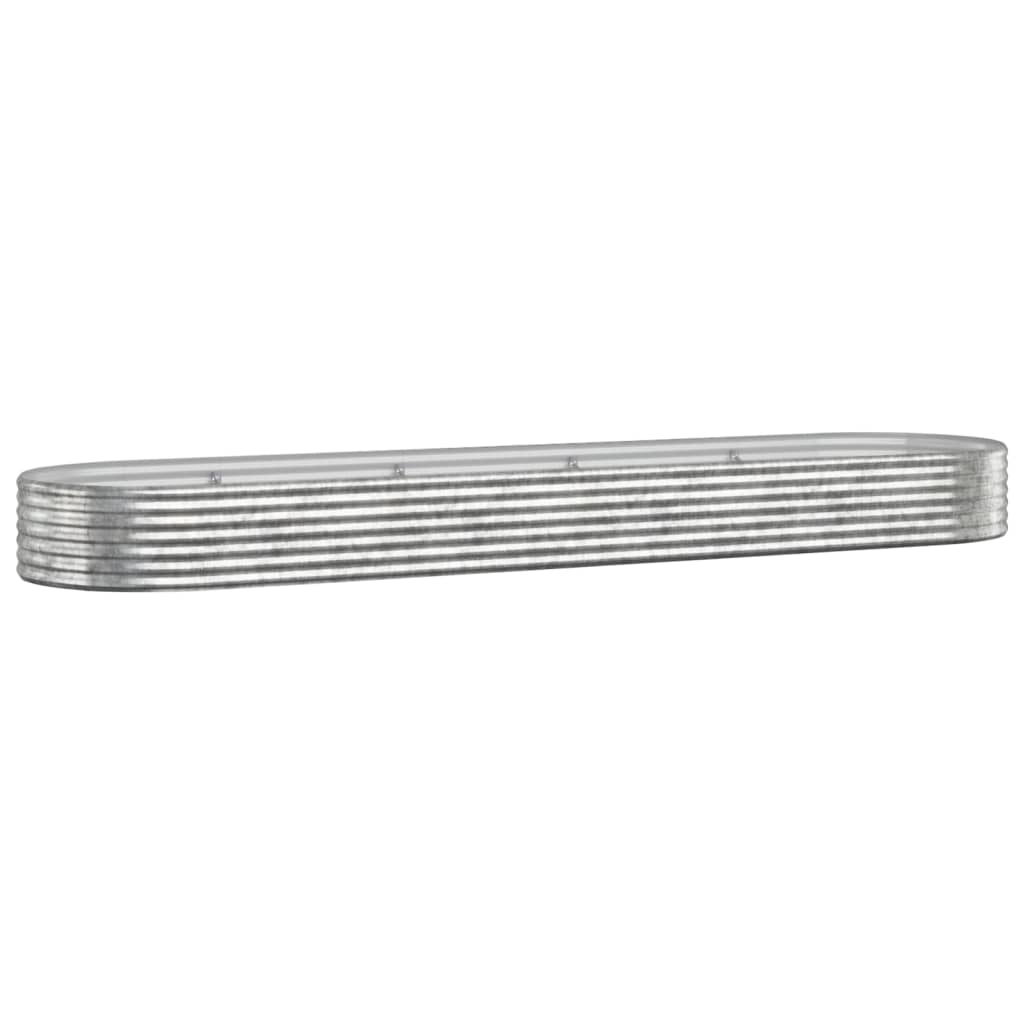 VIDAXL -Planungsbox 396x100x36 cm Pulver -Stahl Silber gefärbt