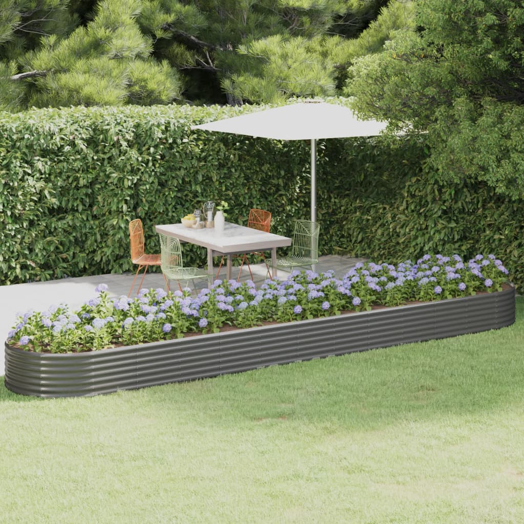 VIDAXL -Planungsbox 507x100x36 cm Pulver -Stahl grau