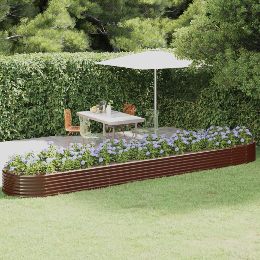 VIDAXL -Planungsbox 507x100x36 cm Pulver -bezogener Stahlbraun