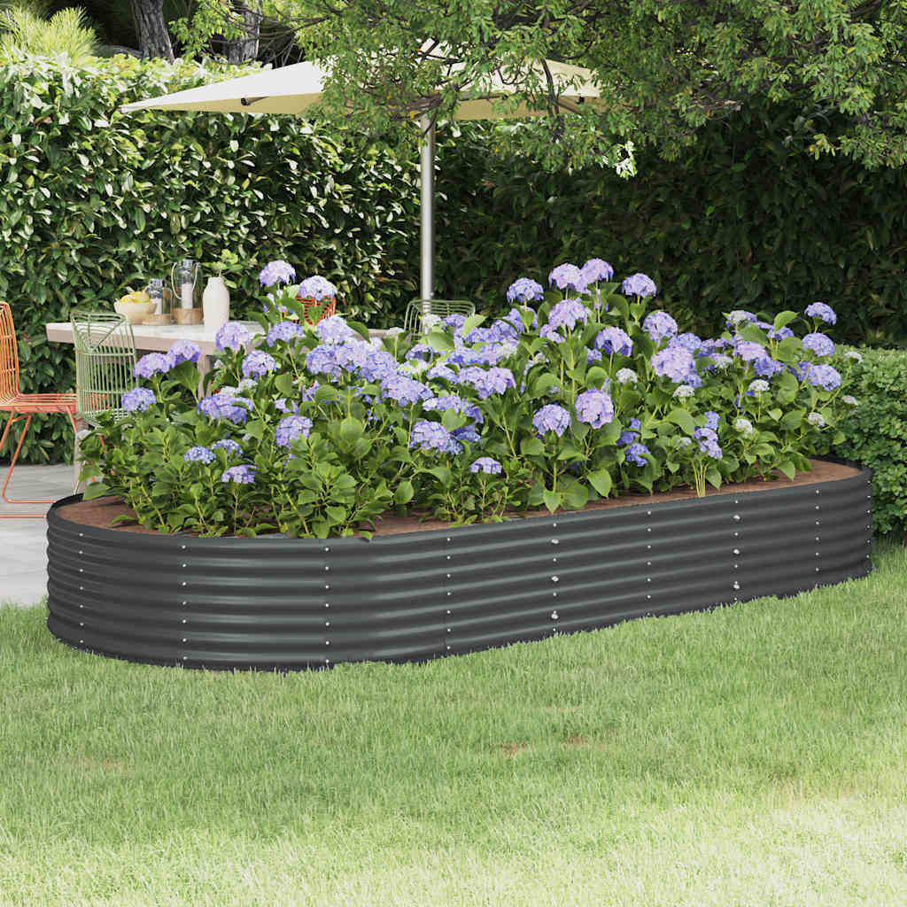 Vidaxx erhöhte Gartenbox aus verzinktem Stahl 296x140x36 cm Anthrazit