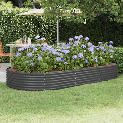 Vidaxx erhöhte Gartenbox aus verzinktem Stahl 296x140x36 cm Anthrazit