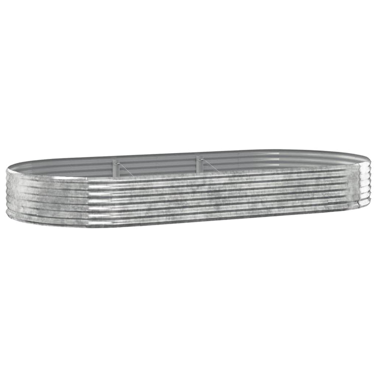 VIDAXL -Planungsbox 296x140x36 cm Pulver -beschichtetes Stahl Silber gefärbt