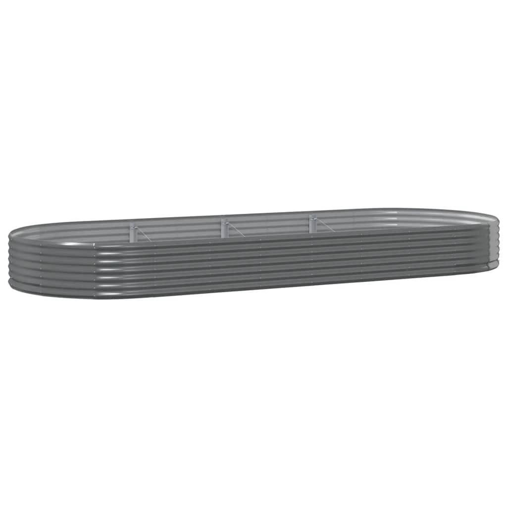 VIDAXL -Pflanzer 373x140x36 cm Pulver -Stahlgrau grau