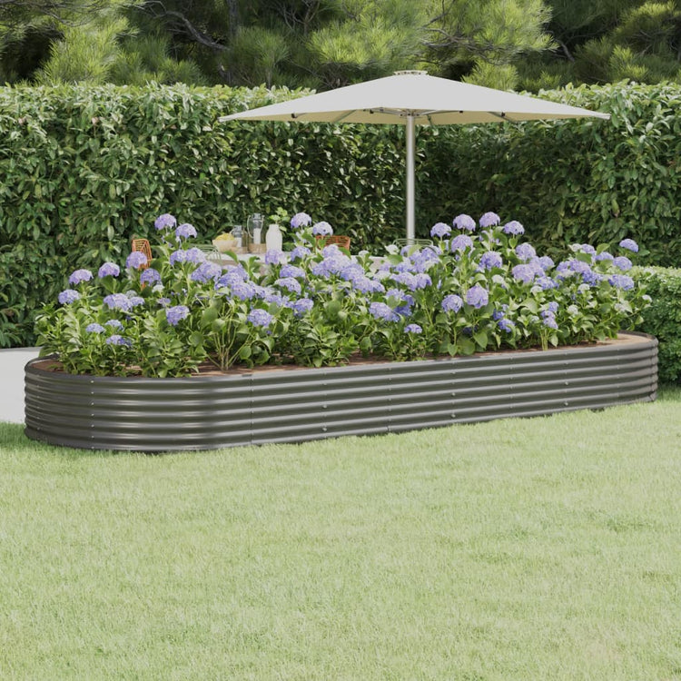 VIDAXL -Pflanzer 373x140x36 cm Pulver -Stahlgrau grau