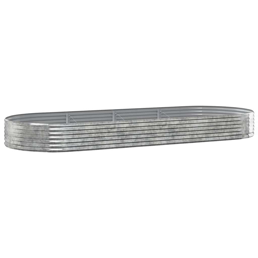 VIDAXL -Planungsbox 373x140x36 cm Pulver -beschichtetes Stahl Silber gefärbt