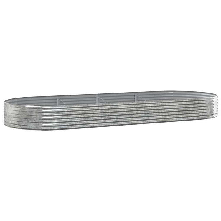 VIDAXL -Planungsbox 373x140x36 cm Pulver -beschichtetes Stahl Silber gefärbt