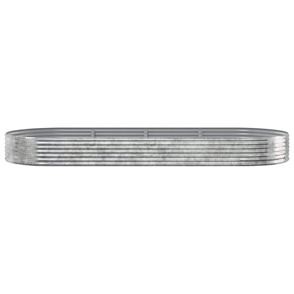 VIDAXL -Planungsbox 373x140x36 cm Pulver -beschichtetes Stahl Silber gefärbt