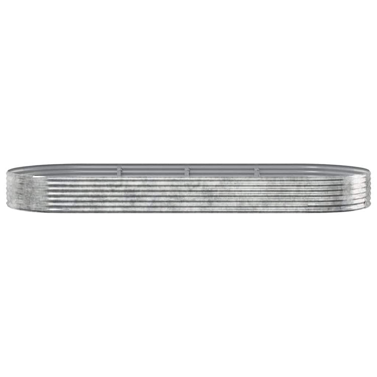 VIDAXL -Planungsbox 373x140x36 cm Pulver -beschichtetes Stahl Silber gefärbt