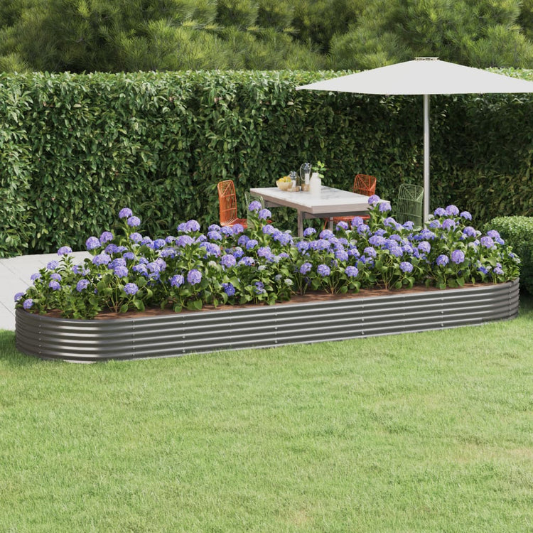 VIDAXL -Planungsbox 450x140x36 cm Pulver -Stahl grau