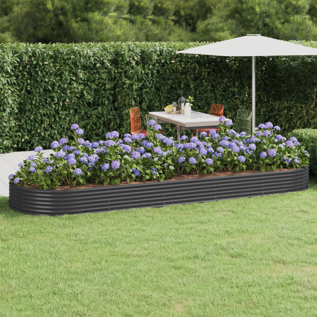 Vidaxx Pflanzgefäß 450x140x36 cm verzinkter Stahl Anthrazit