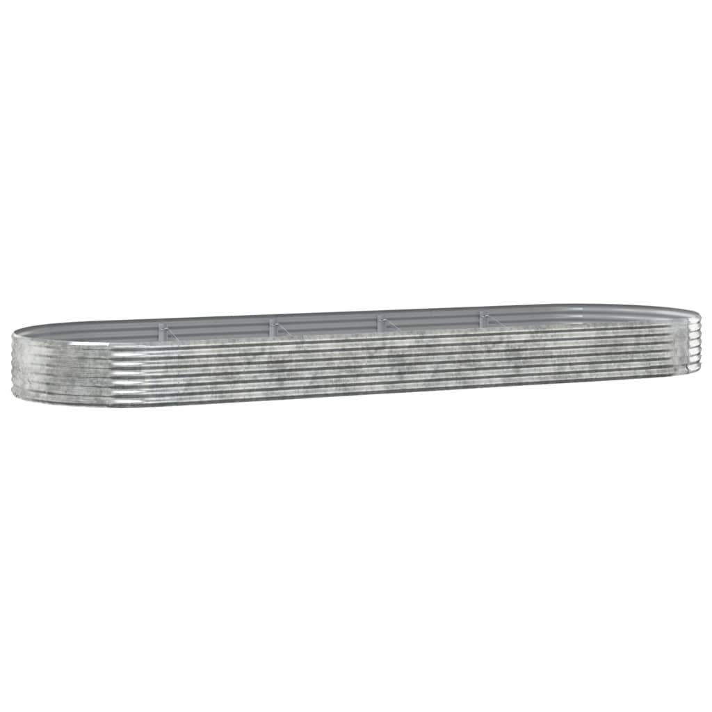 VIDAXL -Planungsbox 450x140x36 cm Pulver -Stahl Silber gefärbt