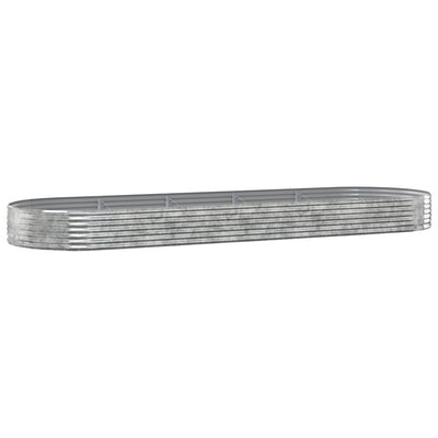 VIDAXL -Planungsbox 450x140x36 cm Pulver -Stahl Silber gefärbt