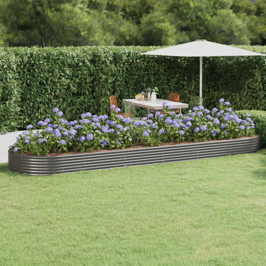 VIDAXL -Planungsbox 523x140x36 cm Pulver -Stahlgrau grau