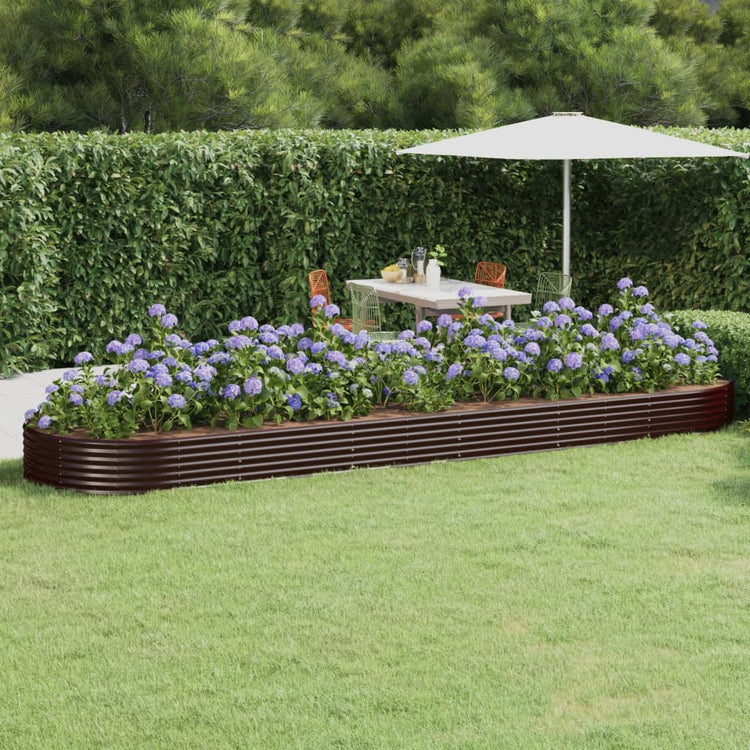 VIDAXL -Planungsbox 523x140x36 cm Pulver -Stahlbraun