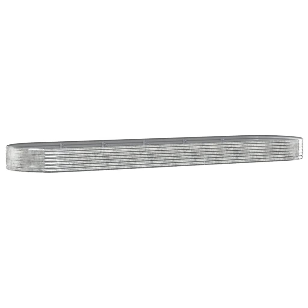 VIDAXL -Pflanzer 523x140x36 cm Pulver -beschichteter Stahl Silber gefärbt