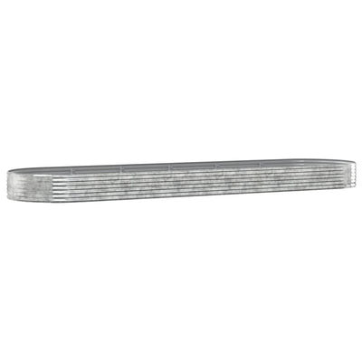 VIDAXL -Pflanzer 523x140x36 cm Pulver -beschichteter Stahl Silber gefärbt