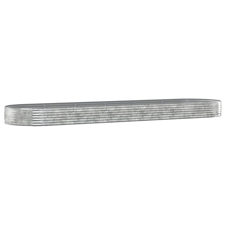 VIDAXL -Pflanzer 523x140x36 cm Pulver -beschichteter Stahl Silber gefärbt