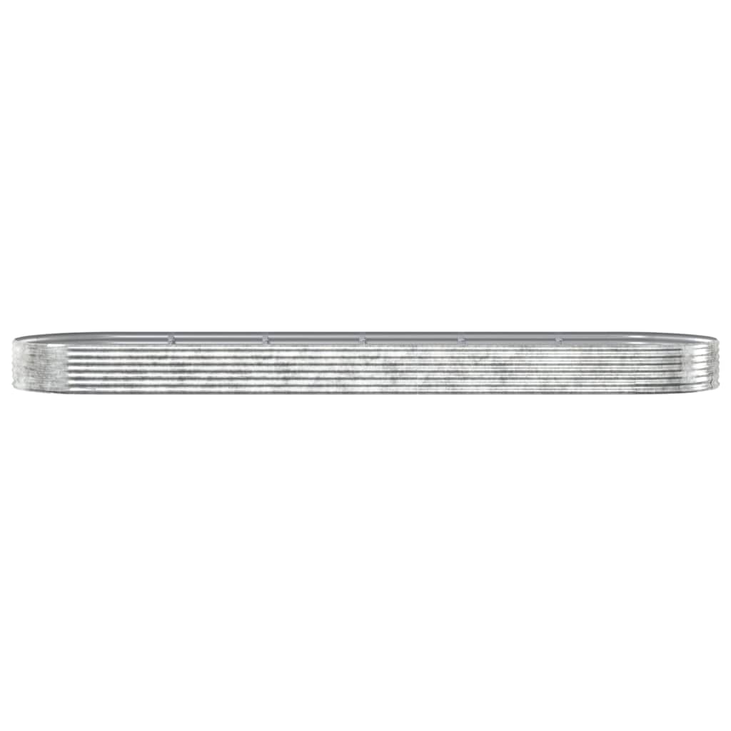 VIDAXL -Pflanzer 523x140x36 cm Pulver -beschichteter Stahl Silber gefärbt