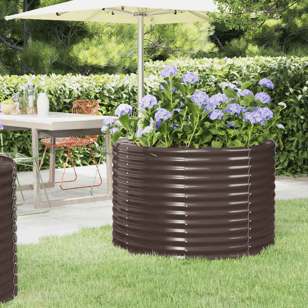 VIDAXL -Planungsbox 100x100x68 cm Pulver -Stahlbraun