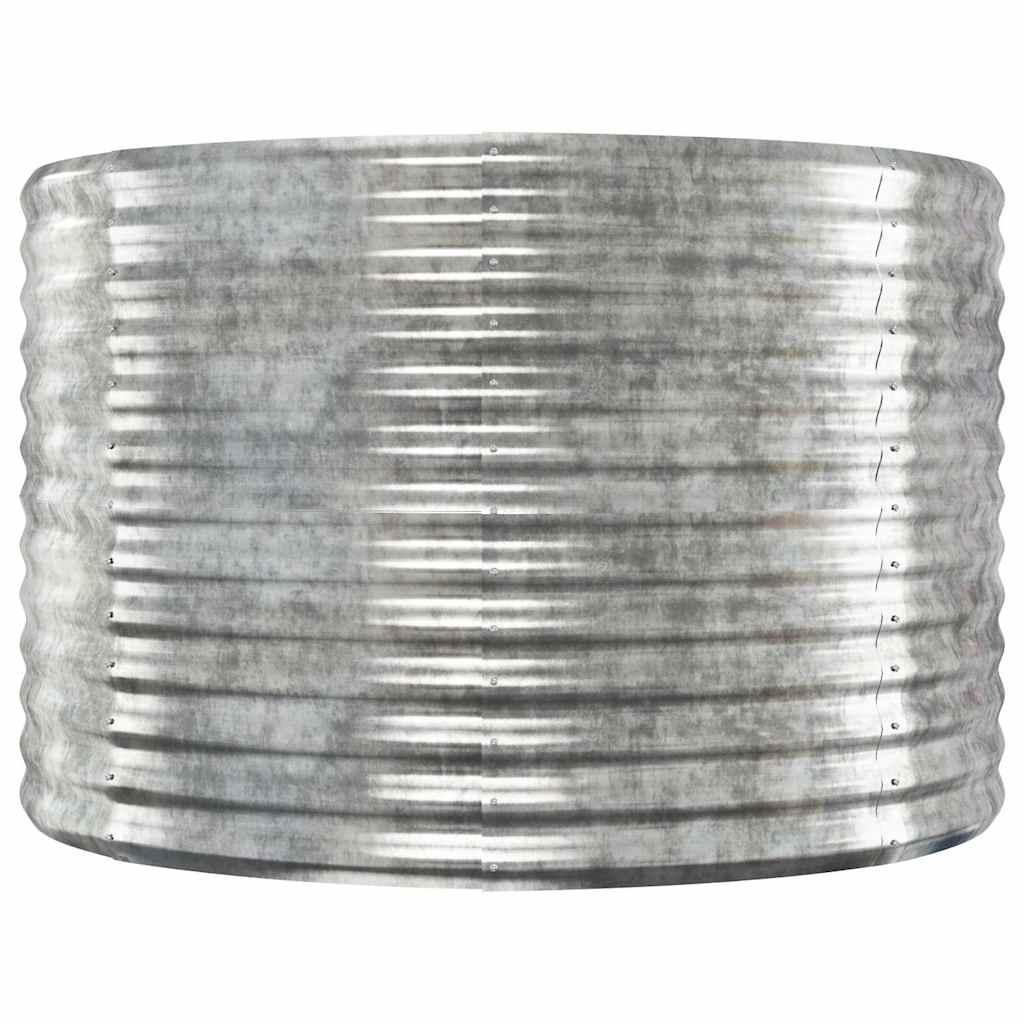 VIDAXL -Planungsbox 100x100x68 cm Pulver -bezogenes Stahl Silber gefärbt