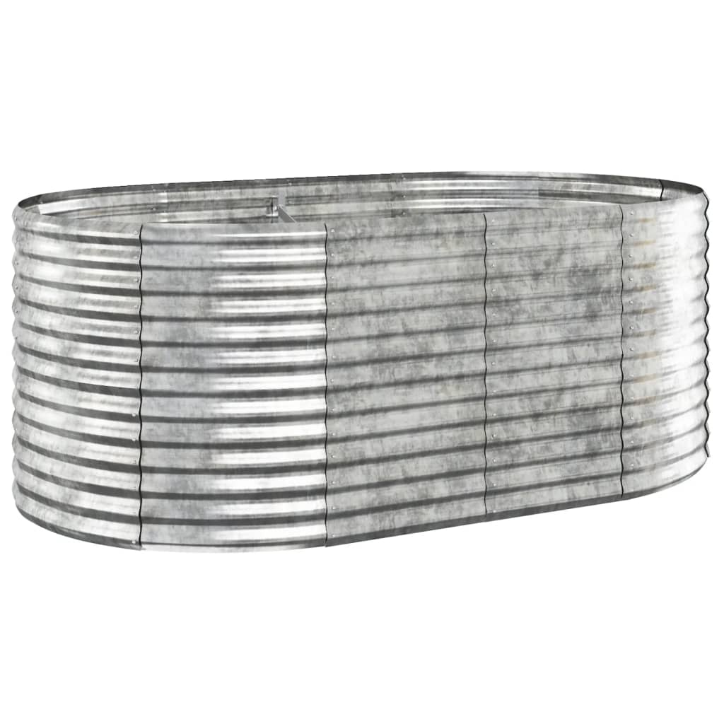 VIDAXL -Planungsbox 175x100x68 cm Pulver -bezogenes Stahl Silber gefärbt