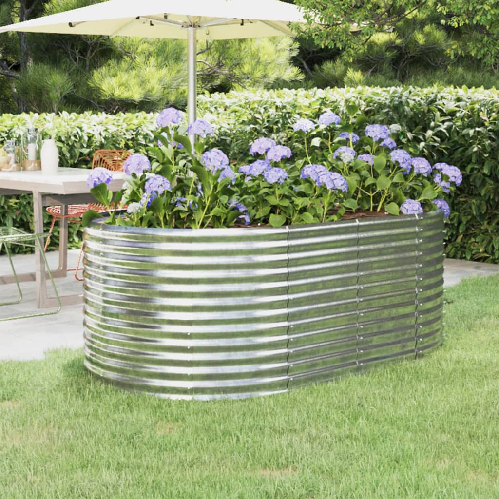 VIDAXL -Planungsbox 175x100x68 cm Pulver -bezogenes Stahl Silber gefärbt