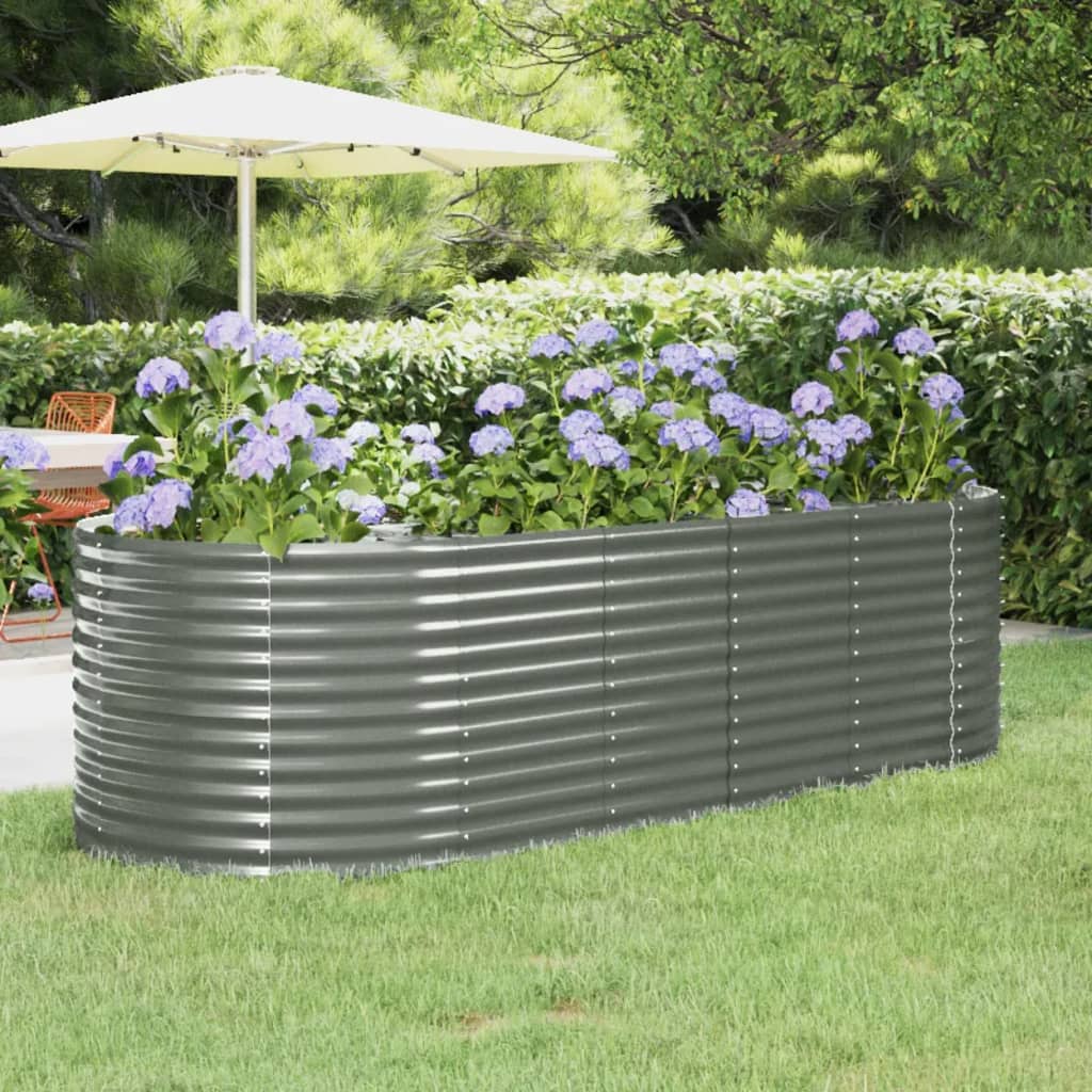 VIDAXL -Planungsbox 249x100x68 cm Pulver -Stahl grau
