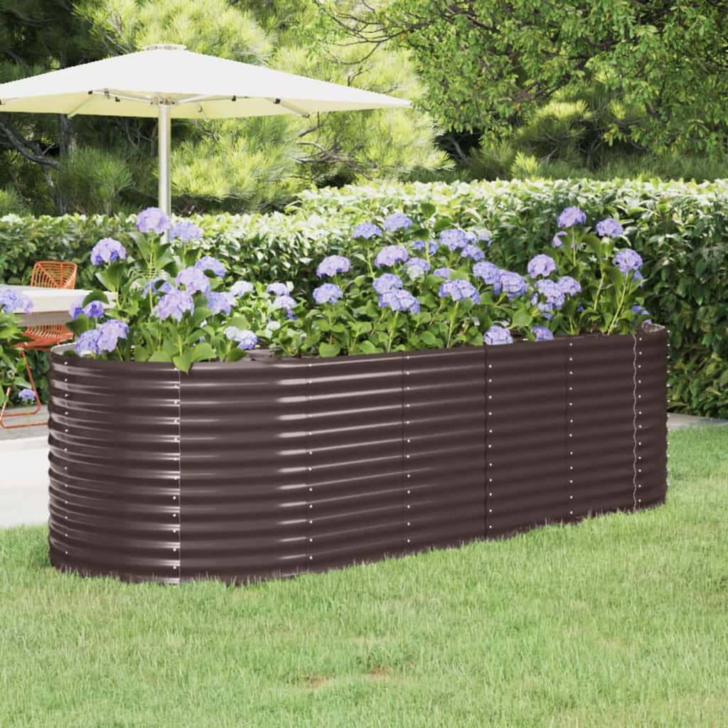 VIDAXL -Planungsbox 249x100x68 cm Pulver -bezogener Stahlbraun